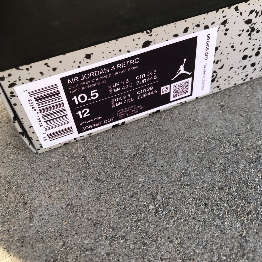 Jordan 4 Cool Grey Size 10.5 - Picture 4 of 4